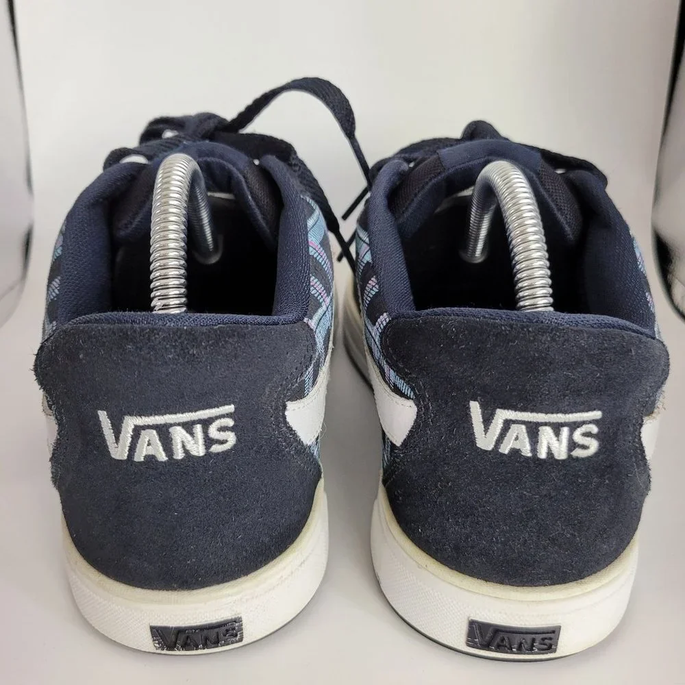 Vintage Vans Mercer Blue Plaid with White Side Stripe Suede Sneakers Womens US 9 - Picture 5 of 7